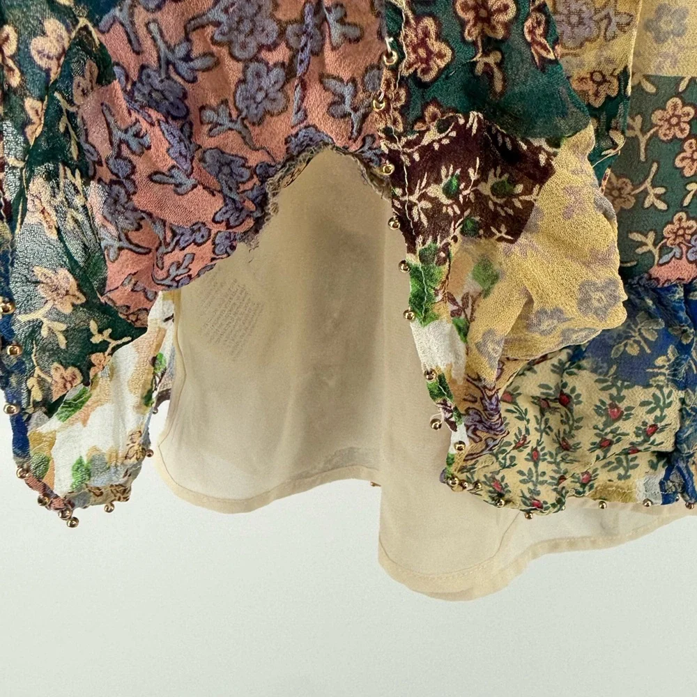 Anthropologie Floreat Multicolor Patchwork Blouse - Picture 6 of 9